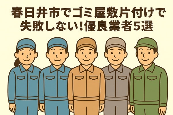 春日井市でゴミ屋敷片付けで失敗しない!優良業者5選