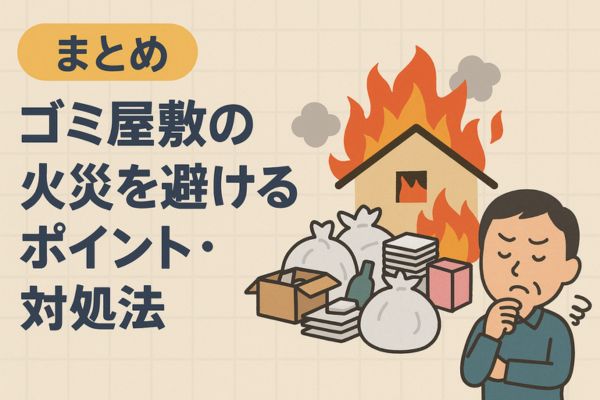 【まとめ】ゴミ屋敷の火災を避けるポイント・対処法