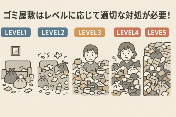 ゴミ屋敷はレベルに応じて適切な対処が必要!