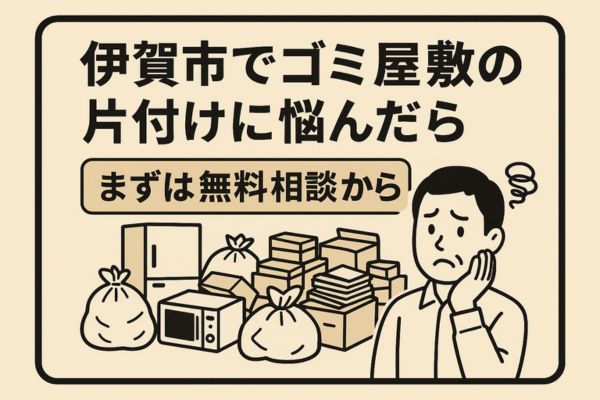 伊賀市でゴミ屋敷の片付けに悩んでいる方は無料相談から!