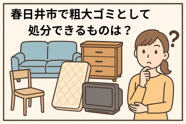 春日井市で粗大ゴミとして処分できるものは?