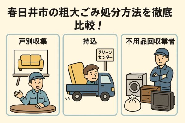 春日井市の粗大ゴミ処分方法を徹底比較!