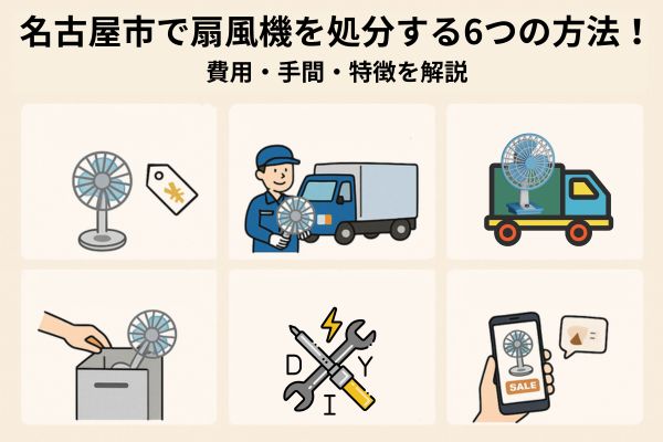 名古屋市で扇風機を処分する6つの方法！費用・手間・特徴を解説