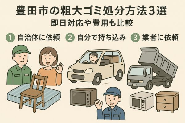 豊田市の粗大ゴミ処分方法3選｜即日対応や費用も比較