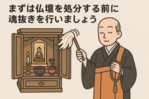 まずは仏壇を処分する前に魂抜きを行いましょう