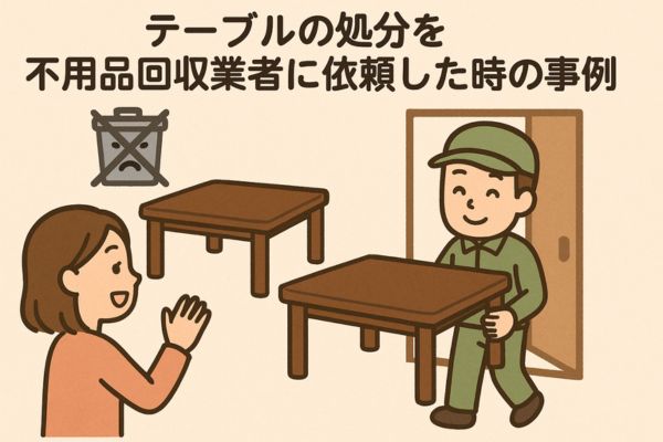 テーブルの処分を不用品回収業者に依頼した時の事例