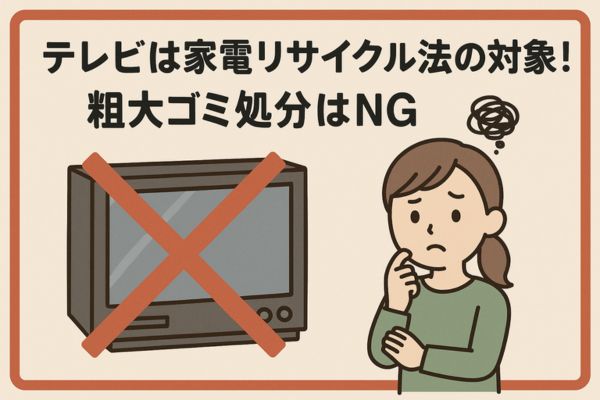 テレビは家電リサイクル法の対象！粗大ゴミ処分はNG