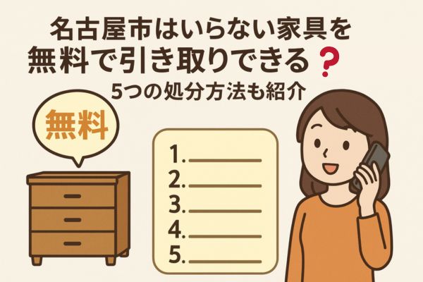 名古屋市はいらない家具を無料で引き取りできる？5つの処分方法も紹介