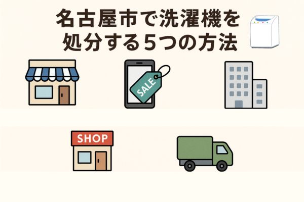 名古屋市で洗濯機を処分する5つの方法|費用相場・手順も解説