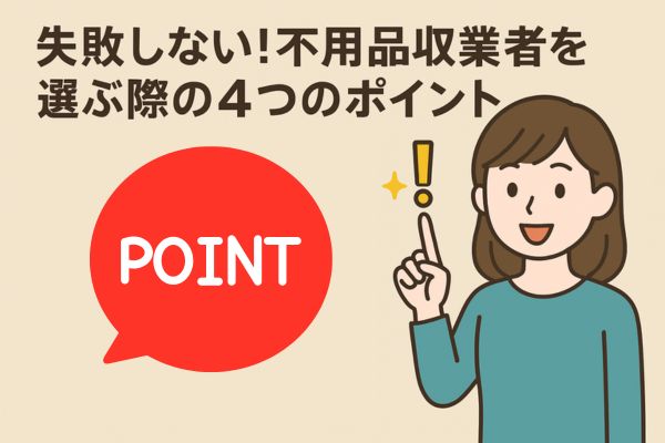 失敗しない！不用品回収業者を選ぶ際の4つのポイント