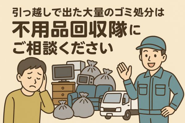 引っ越しで出た大量のゴミ処分は不用品回収隊にご相談ください