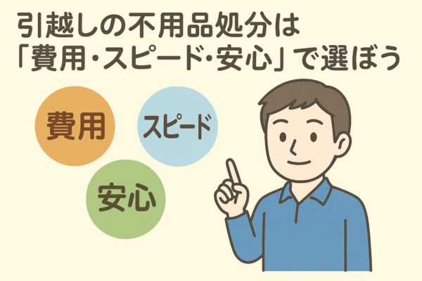 引越しの不用品処分は「費用・スピード・安心」で選ぼう