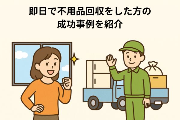 即日で不用品回収をした方の成功事例を紹介